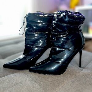 Quilted Faux Patent Leather Booties size 8